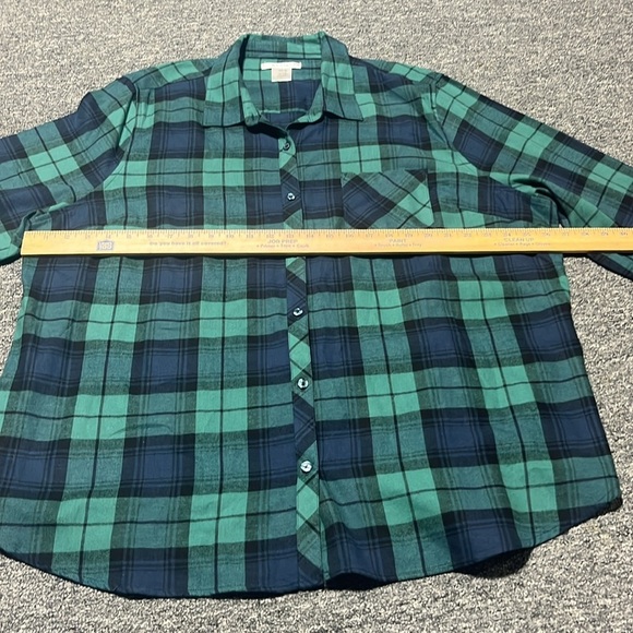 K.Jordan womens plaid plus size button down shirt size 3X. - Picture 5 of 6